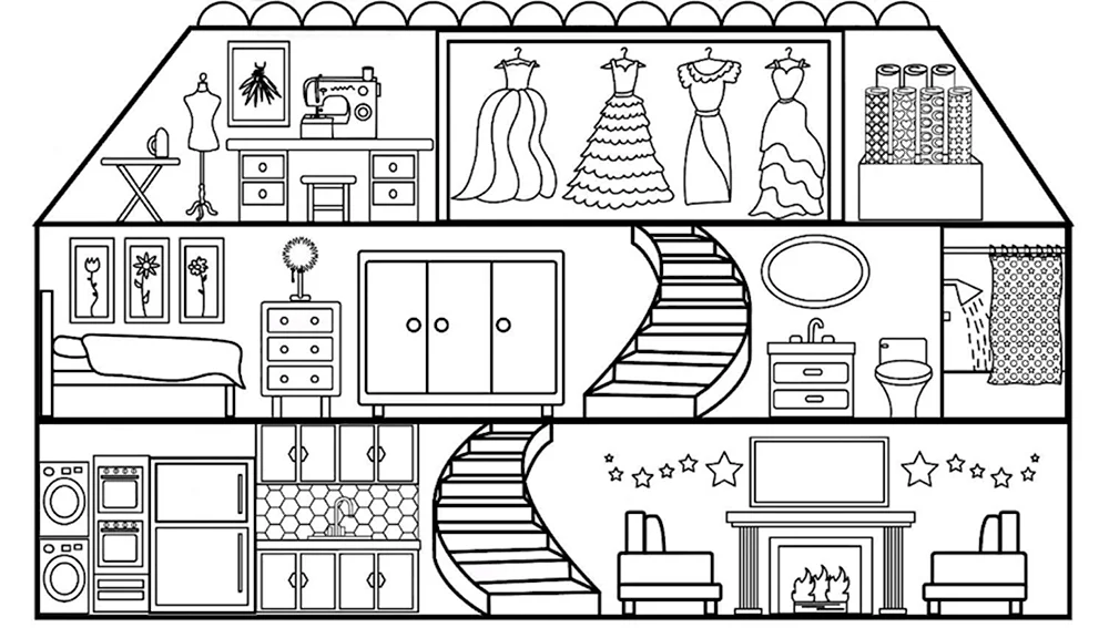 Раскраски дом с мебелью (43 фото) » Рисунки для срисовки и не только