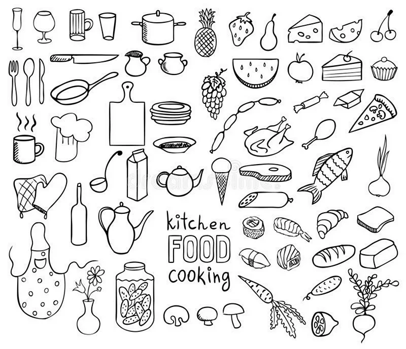 Раскраски с едой — более 30 изображений для печати