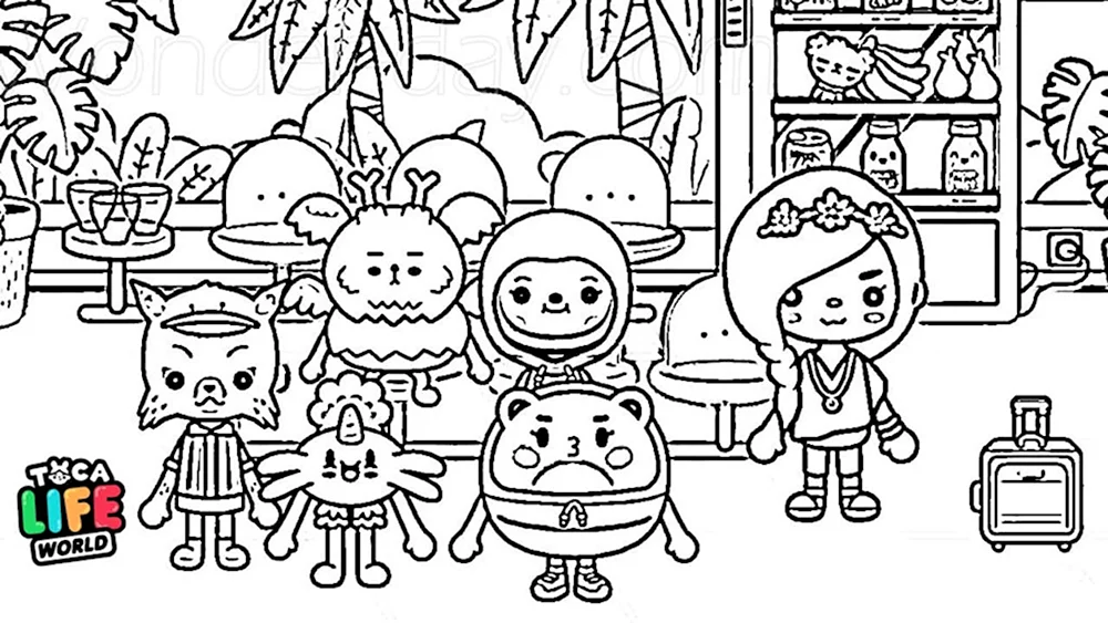 Раскраска из игры toca World